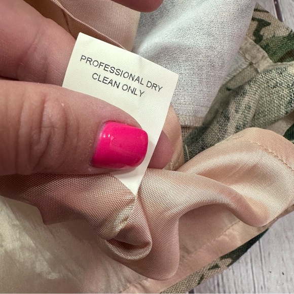 carrie hutton 100% linen button front Sheath Dress sz 10 tropical jungle print - Picture 8 of 9